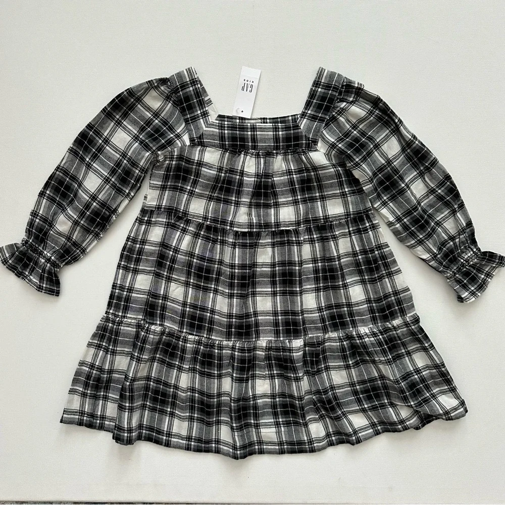Gap Kids Long Sleeve Plaid Dress Size XS (4/5) Little Girls